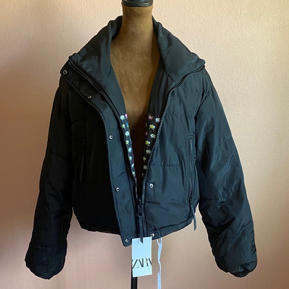 Zara Black Puffer Jacket - Picture 2 of 12